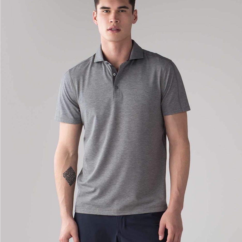 Lululemon Evolution Polo in Heathered Fog Horn